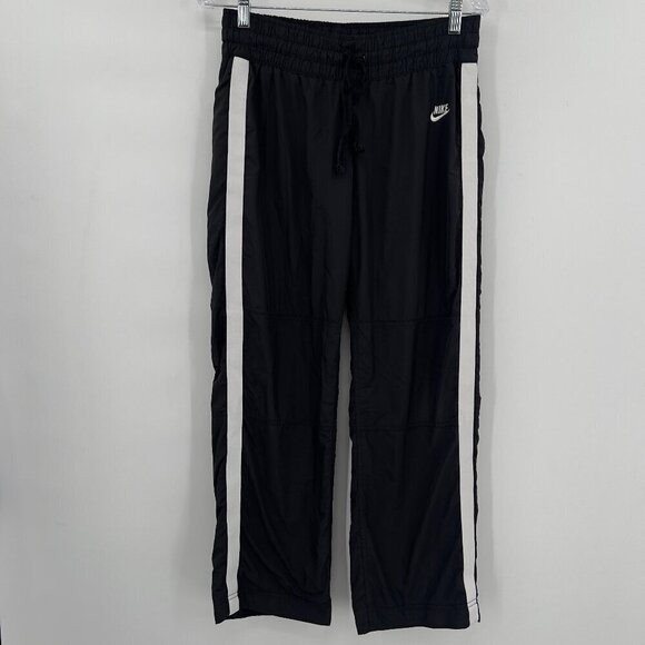 Nike VTG Mens Striped Swoosh Logo Black Joggers Pants S - Picture 1 of 9